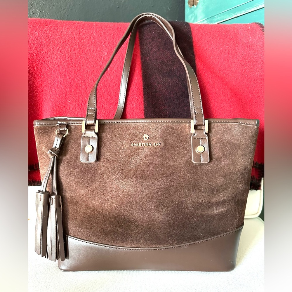 🤎Stunning Spartina 449 Chocolate Brown Suede and leather Tassel Tote